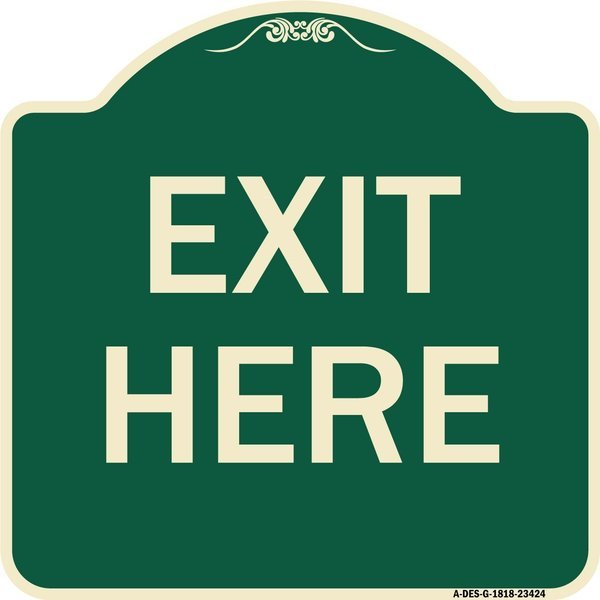 Parking Lot Exit Here Heavy-Gauge Aluminum Architectural Sign, 18